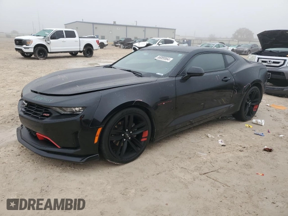 2022 Chevrolet Camaro 1LT with VIN 1G1FB1RSXN0107670, listed as a Copart auction lot 86009564 with 57,388 mi miles and Salvage Title. Bid and sale history available at carsss.com. Image 1.