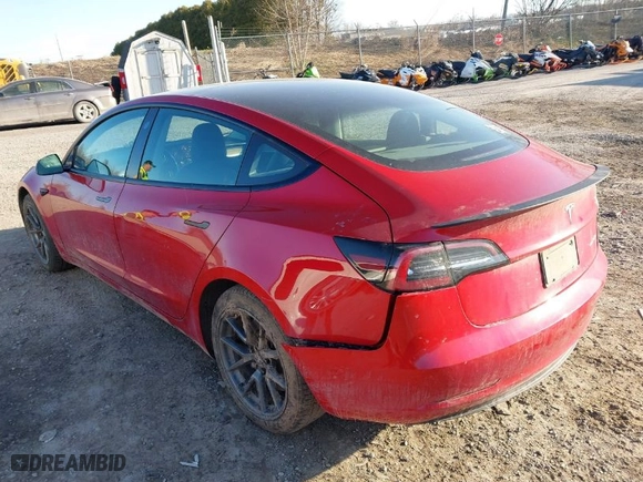 2022 Tesla Model 3 Long Range with VIN 5YJ3E1EB1NF189751, listed as a IAAI auction lot 41822463 with 109,269 mi miles. Bid and sale history available at carsss.com. Image 3.