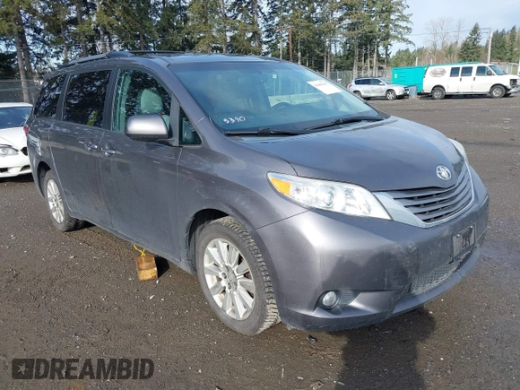 2015 Toyota Sienna Ltd with VIN 5TDDK3DC3FS124321, listed as a IAAI auction lot 41603367 with 120,922 mi miles. Bid and sale history available at carsss.com. Image 1.