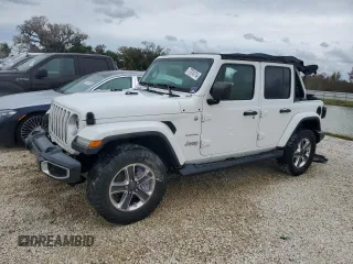 2018 Jeep Wrangler Unlimited Sahara with VIN 1C4HJXEG4JW149315, listed as a Copart auction lot 77314714 with Not provided miles and Salvage title. Bid and sale history available at DreamBid. Image 1.