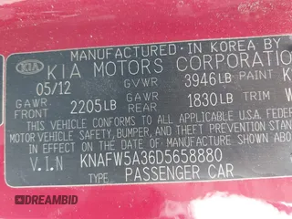 2013 Kia Forte SX с VIN KNAFW5A36D5658880, выставлен на аукционе IAAI как лот 42432259 с пробегом 176 721 миль миль и . История ставок и продаж доступна на DreamBid. Изображение 9.