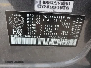 2016 Volkswagen Jetta SE z VIN 3VWD07AJ7GM412003, wystawiony jako Copart lot #63280224 z przebiegiem 175 323 mil mil oraz Szkoda całkowita • Salvage title. Historia ofert i sprzedaży dostępna na DreamBid. Obrazek 13.