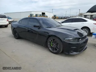 2022 Dodge Charger Scat Pack with VIN 2C3CDXGJ7NH217254, listed as a Copart auction lot 46523555 with 30,318 mi miles and Salvage Title. Bid and sale history available at carsss.com. Image 4.