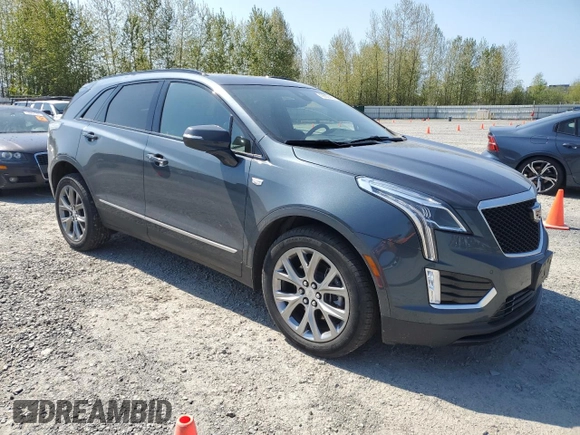 2021 Cadillac XT5 AWD Sport with VIN 1GYKNGRS3MZ176043, listed as a Copart auction lot 49822445 with 44,347 mi miles and Salvage title. Bid and sale history available at DreamBid. Image 4.
