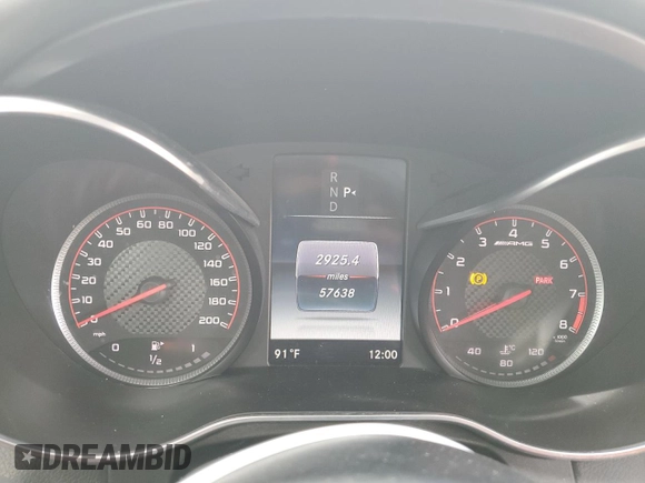 2017 Mercedes-Benz C 63 S AMG with VIN WDDWJ8HB9HF514455, listed as a Copart auction lot 59925904 with 57,638 mi miles and Salvage Title. Bid and sale history available at carsss.com. Image 9.