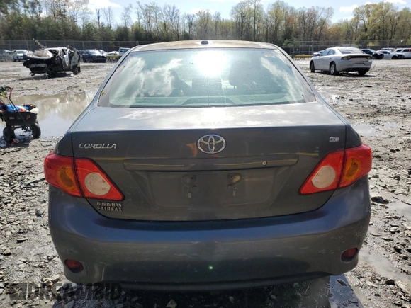 2009 Toyota Corolla with VIN 2T1BU40E69C140217, listed as a Copart auction lot 52199345 with 105,505 mi miles and Salvage Title. Bid and sale history available at carsss.com. Image 6.