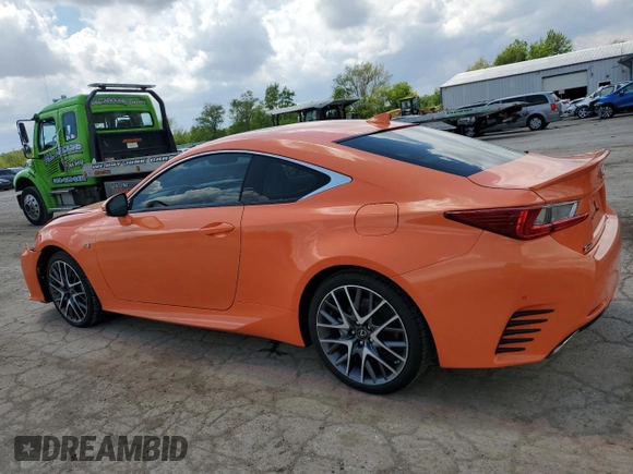 2015 Lexus RC 350 F Sport with VIN JTHSE5BC5F5003873, listed as a Copart auction lot 56970005 with 98,281 mi miles and Salvage title. Bid and sale history available at DreamBid. Image 2.