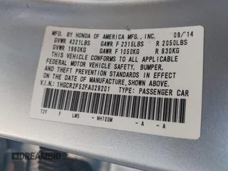 2015 Honda Accord Sport with VIN 1HGCR2F52FA029201, listed as a IAAI auction lot 42135014 with 203,855 mi miles and . Bid and sale history available at DreamBid. Image 9.