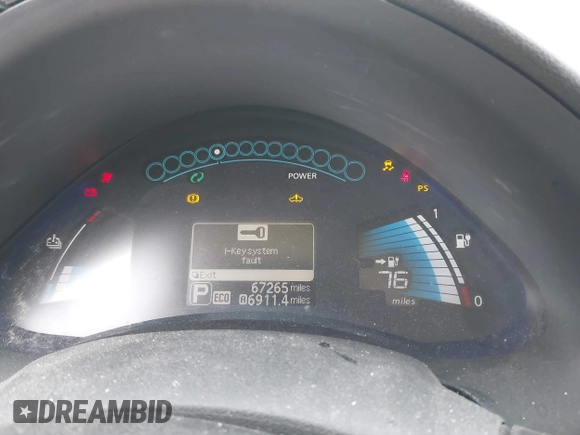 2016 Nissan LEAF S with VIN 1N4AZ0CP2GC301712, listed as a IAAI auction lot 41929753 with 67,265 mi miles. Bid and sale history available at carsss.com. Image 7.