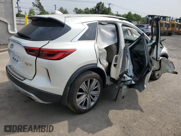 2021 Infiniti QX50 Essential z VIN 3PCAJ5CB2MF119218, wystawiony jako Copart lot #60081225 z przebiegiem 34 481 mil mil oraz Szkoda całkowita • Salvage title. Historia ofert i sprzedaży dostępna na DreamBid. Obrazek 3.