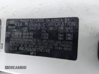 2014 Kia Soul with VIN KNDJN2A29E7745748, listed as a IAAI auction lot 41134946 with 277,310 mi miles. Bid and sale history available at carsss.com. Image 9.
