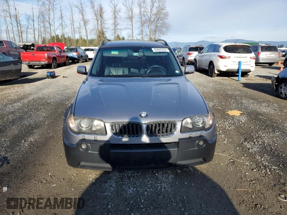 2005 BMW X3 2.5i with VIN WBXPA73495WC47160, listed as a Copart auction lot 83626354 with 158,235 mi miles and Clean Title. Bid and sale history available at carsss.com. Image 5.