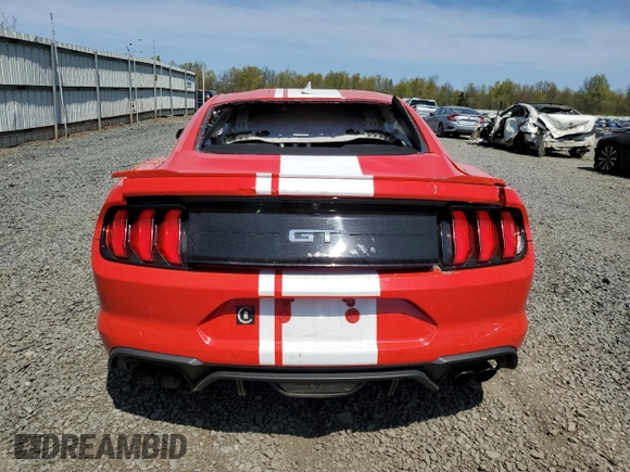 2021 Ford Mustang GT with VIN 1FA6P8CF6M5116547, listed as a Copart auction lot 54129165 with 71,620 mi miles and Salvage title. Bid and sale history available at DreamBid. Image 6.