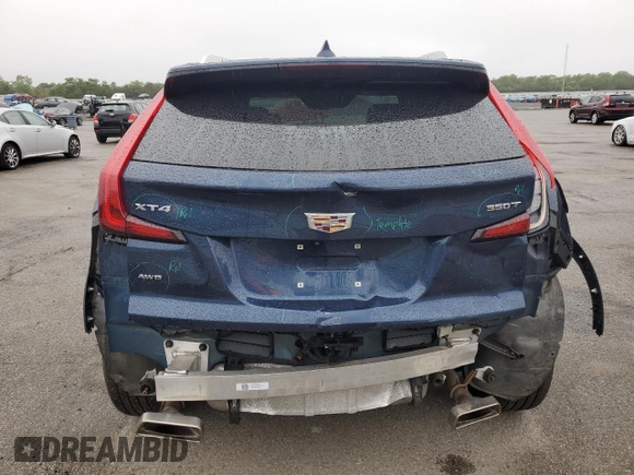 2020 Cadillac XT4 AWD Premium Luxury with VIN 1GYFZDR42LF148742, listed as a Copart auction lot 60729795 with 38,724 mi miles and Salvage title. Bid and sale history available at DreamBid. Image 6.