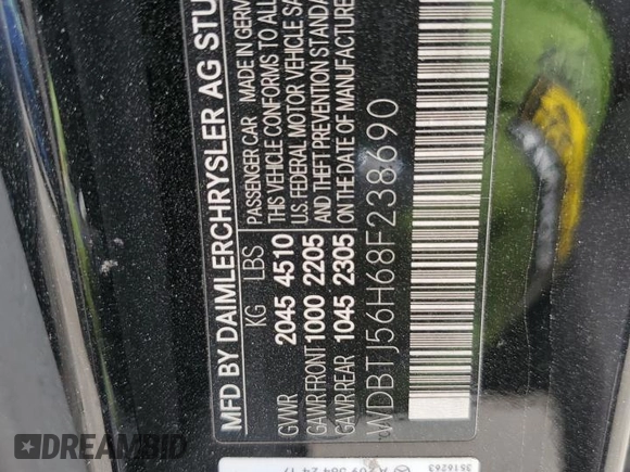 2008 Mercedes-Benz CLK 350 with VIN WDBTJ56H68F238690, listed as a Copart auction lot 72614554 with 116,216 mi miles and Salvage Title. Bid and sale history available at DreamBid. Image 12.