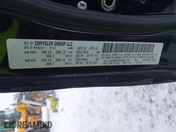 2014 Jeep Patriot Sport with VIN 1C4NJRBB2ED841808, listed as a IAAI auction lot 41595178 with 146,323 mi miles and . Bid and sale history available at DreamBid. Image 9.