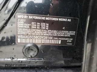 2012 BMW 5 Series 528i z VIN WBAXG5C58CDY28144, wystawiony jako Copart lot #45962185 z przebiegiem 199 354 mil mil oraz Szkoda całkowita • Salvage title. Historia ofert i sprzedaży dostępna na DreamBid. Obrazek 12.