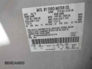 2014 Ford Explorer with VIN 1FM5K8B89EGA12174, listed as a IAAI auction lot 41931727 with 181,125 mi miles and . Bid and sale history available at DreamBid. Image 9.