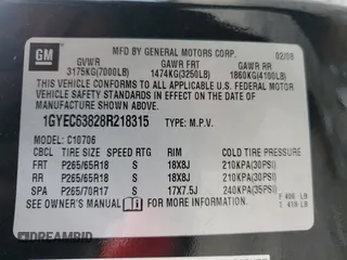 2008 Cadillac Escalade z VIN 1GYEC63828R218315, wystawiony jako Copart lot #43076965 z przebiegiem 184 595 mil mil oraz Szkoda całkowita • Salvage title. Historia ofert i sprzedaży dostępna na DreamBid. Obrazek 16.