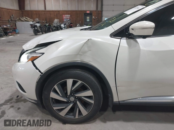 2015 Nissan Murano Platinum with VIN 5N1AZ2MH0FN284971, listed as a IAAI auction lot 41825061 with 108,391 mi miles and . Bid and sale history available at DreamBid. Image 18.