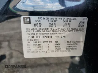 2013 Chevrolet Equinox LT with VIN 2GNFLEEK7D6273014, listed as a Copart auction lot 55667085 with 135,146 mi miles and Salvage Title. Bid and sale history available at DreamBid. Image 13.