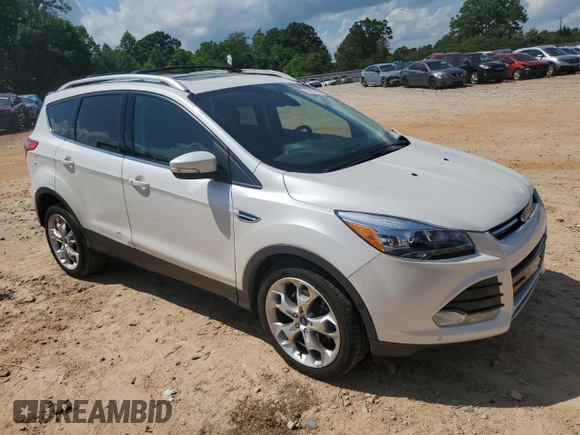 2013 Ford Escape Titanium with VIN 1FMCU0J98DUC67136, listed as a Copart auction lot 57967495 with 72,258 mi miles and Salvage title. Bid and sale history available at DreamBid. Image 4.
