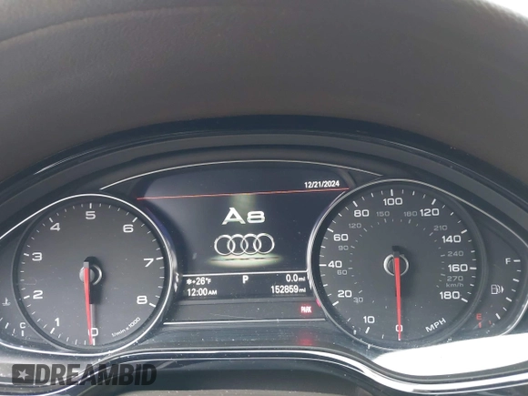 2013 Audi A8 L 3.0L with VIN WAURGAFD4DN013035, listed as a IAAI auction lot 41591570 with 152,859 mi miles. Bid and sale history available at carsss.com. Image 7.