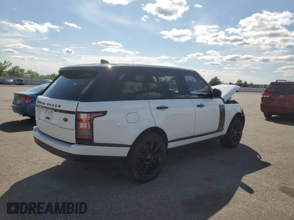 2017 Land Rover Range Rover HSE with VIN SALGS2FV8HA325212, listed as a Copart auction lot 57654425 with 98,009 mi miles and Salvage title. Bid and sale history available at DreamBid. Image 3.