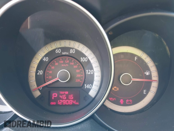 2010 Kia Forte EX with VIN KNAFU4A20A5847351, listed as a IAAI auction lot 41897921 with 129,084 mi miles. Bid and sale history available at carsss.com. Image 7.