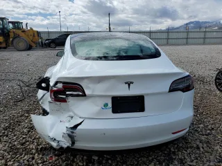 2023 Tesla Model 3 with VIN 5YJ3E1EA9PF569835, listed as a Copart auction lot 50876824 with 25,736 mi miles and Salvage Title. Bid and sale history available at DreamBid. Image 6.