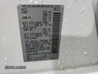 2013 Infiniti JX35 with VIN 5N1AL0MN3DC316798, listed as a Copart auction lot 53144765 with 126,305 mi miles and Salvage Title. Bid and sale history available at carsss.com. Image 14.
