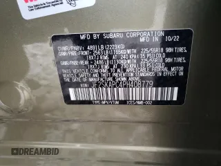 2023 Subaru Forester Limited with VIN JF2SKAPC4PH408779, listed as a Copart auction lot 59618705 with 10,385 mi miles and Salvage title. Bid and sale history available at DreamBid. Image 13.