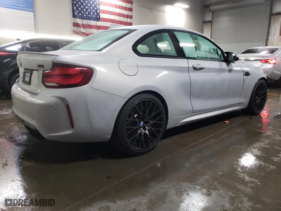 2020 BMW M2 Competition with VIN WBS2U7C09L7E14791, listed as a Copart auction lot 80690904 with 20,738 mi miles and Salvage Title. Bid and sale history available at carsss.com. Image 3.