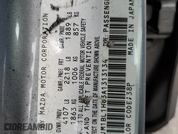 2010 Mazda 3 S Sport z VIN JM1BL1H63A1313134, wystawiony jako Copart lot #48578115 z przebiegiem 113 817 mil mil oraz Szkoda całkowita • Salvage title. Historia ofert i sprzedaży dostępna na DreamBid. Obrazek 13.