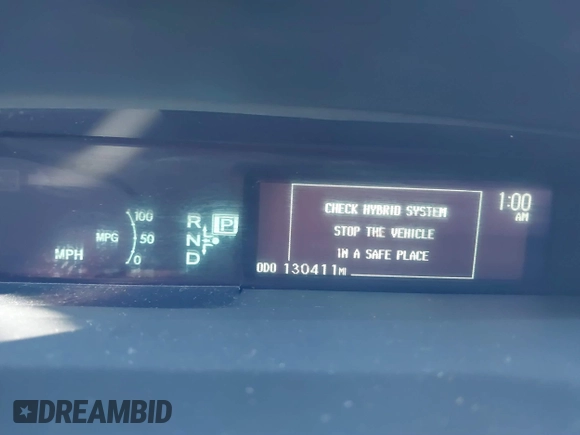 2013 Toyota Prius One with VIN JTDKN3DU7D5616179, listed as a IAAI auction lot 41640997 with 130,411 mi miles. Bid and sale history available at carsss.com. Image 15.