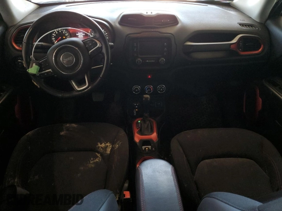 2017 Jeep Renegade Trailhawk with VIN ZACCJBCB9HPE56121, listed as a Copart auction lot 55655485 with 127,661 mi miles and Salvage title. Bid and sale history available at DreamBid. Image 8.