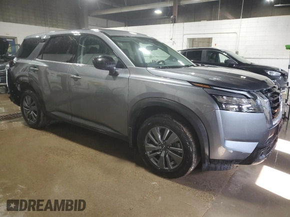 2023 Nissan Pathfinder S with VIN 5N1DR3AC0PC227940, listed as a Copart auction lot 47356705 with 21,338 mi miles and Salvage title. Bid and sale history available at DreamBid. Image 4.