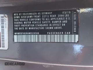 2010 Volkswagen GTI с VIN WVWED7AJ0AW329306, выставлен на аукционе Copart как лот 87374004 с пробегом 227 079 миль миль и Чистый • Clean title. История ставок и продаж доступна на DreamBid. Изображение 12.