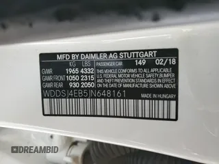 2018 Mercedes-Benz CLA 250 with VIN WDDSJ4EB5JN648161, listed as a Copart auction lot 50841635 with 106,211 mi miles and Salvage Title. Bid and sale history available at DreamBid. Image 14.