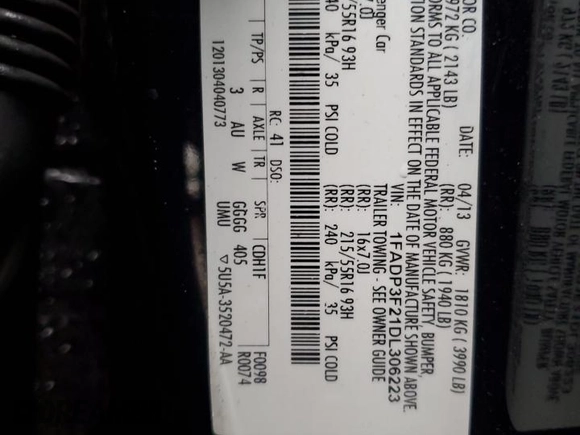 2013 Ford Focus SE z VIN 1FADP3F21DL306223, wystawiony jako Copart lot #51498105 z przebiegiem 135 627 mil mil oraz Szkoda całkowita • Salvage title. Historia ofert i sprzedaży dostępna na DreamBid. Obrazek 12.