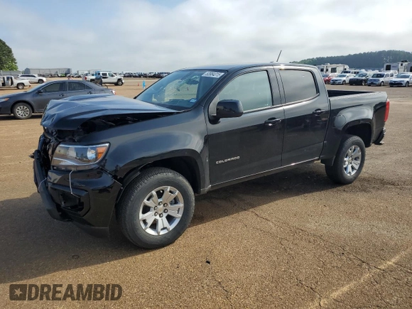 2022 Chevrolet Colorado 2WD LT with VIN 1GCGSCEA0N1308752, listed as a Copart auction lot 53984015 with 27,345 mi miles and Salvage title. Bid and sale history available at DreamBid. Image 1.