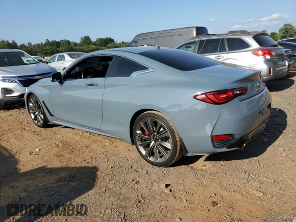 2021 Infiniti Q60 Red Sport 400 with VIN JN1FV7LL7MM560206, listed as a Copart auction lot 69141254 with 27,365 mi miles and Salvage title. Bid and sale history available at DreamBid. Image 2.