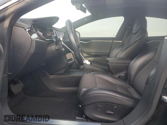2017 Tesla Model S 100D with VIN 5YJSA1E27HF185487, listed as a Copart auction lot 47979455 with 184,987 mi miles and Salvage Title. Bid and sale history available at DreamBid. Image 7.
