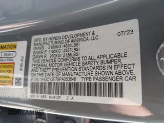 2023 Honda Accord Sport-L with VIN 1HGCY2F79PA053548, listed as a IAAI auction lot 41992524 with 50,334 mi miles and . Bid and sale history available at DreamBid. Image 9.