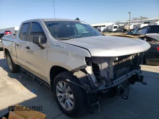 2021 Chevrolet Silverado 1500 Custom with VIN 1GCRWBEK0MZ188967, listed as a Copart auction lot 87637995 with 104,744 mi miles and Salvage Title. Bid and sale history available at DreamBid. Image 4.