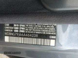 2006 Mercedes-Benz S with VIN WDBNG79J66A464238, listed as a Copart auction lot 55443835 with Not Provided miles and Salvage Title. Bid and sale history available at DreamBid. Image 12.