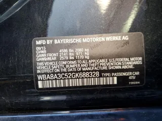 2016 BMW 3 Series 320i xDrive z VIN WBA8A3C52GK688328, wystawiony jako Copart lot #86874304 z przebiegiem 84 764 mil mil oraz Szkoda całkowita • Salvage title. Historia ofert i sprzedaży dostępna na DreamBid. Obrazek 13.