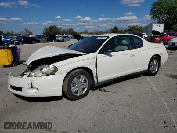 2006 Chevrolet Monte Carlo LS z VIN 2G1WJ15K569308893, wystawiony jako Copart lot #46999505 z przebiegiem 117 604 mil mil oraz Szkoda całkowita • Salvage title. Historia ofert i sprzedaży dostępna na DreamBid. Obrazek 1.