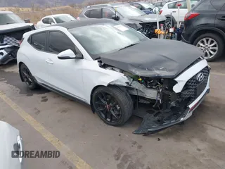 2019 Hyundai Veloster Turbo z VIN KMHTH6AB3KU020193, wystawiony jako IAAI lot #41526722 z przebiegiem 54 697 mil mil oraz . Historia ofert i sprzedaży dostępna na DreamBid. Obrazek 1.