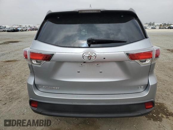 2016 Toyota Highlander LE Plus with VIN 5TDZKRFH9GS165569, listed as a Copart auction lot 60481085 with 133,422 mi miles and Salvage title. Bid and sale history available at DreamBid. Image 6.